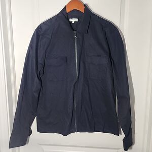 Reiss Pump Technical Pocket Zip Through Jacket Mens Size XL Navy Blue Stretch